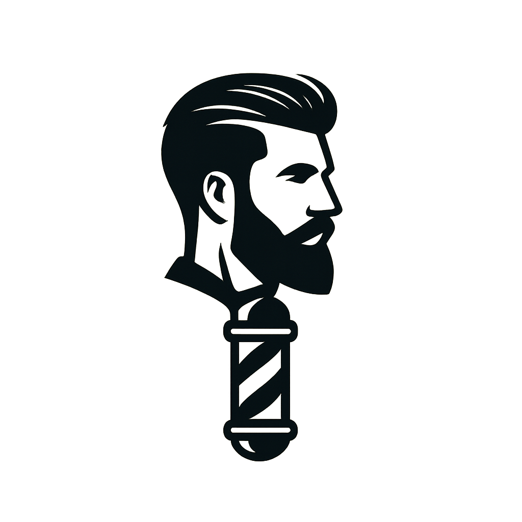Logo Tony's Barber in modern masculine barber shop setting